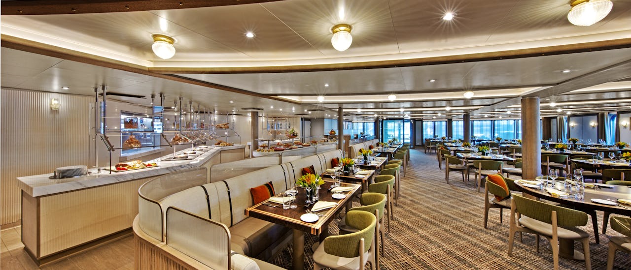 Colonnade - casual dining, features an open kitchen, lavish buffets or table service for breakfasts and lunch